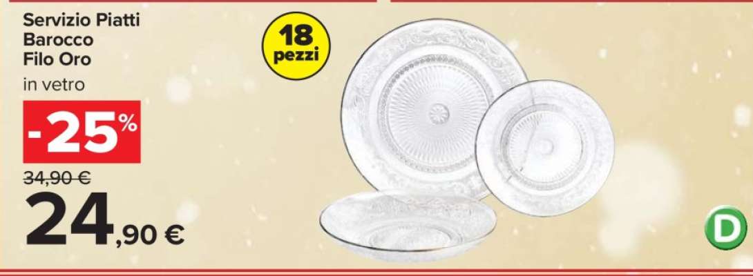 Servizio Piatti Barocco Filo Oro