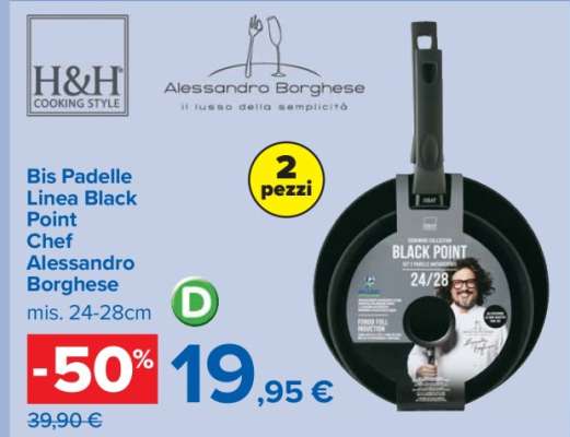 Bis Padelle linea Black Point Chef Alessandro Borghese