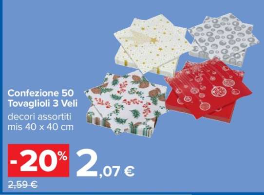 Confezione 50 Tovaglioli 3 Veli