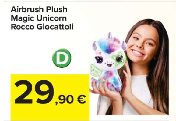 Airbrush Plush Magic Unicorn Rocco Giocattoli