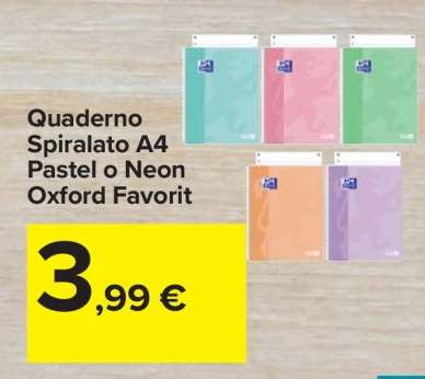 Quaderno Spiralato A4 Pastel o Neon Oxford Favorit