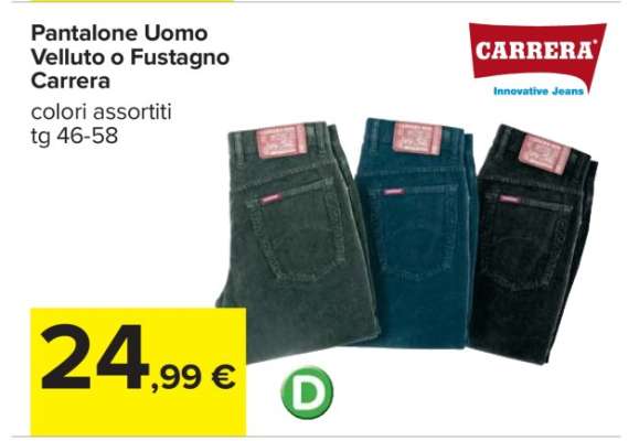 Pantalone Uomo Velluto o Fustagno Carrera