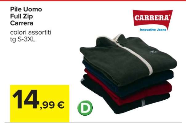 Pile Uomo Full Zip Carrera