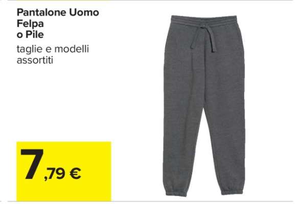 Pantalone Uomo Felpa o Pile