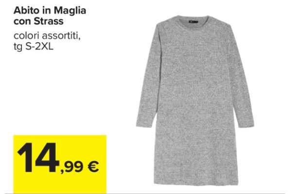 Abito in Maglia con Strass