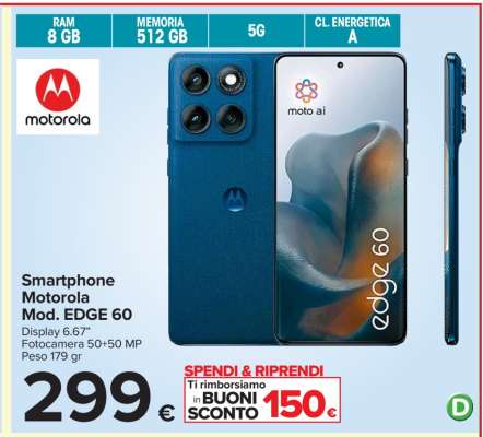 Smartphone Motorola Mod. EDGE 60