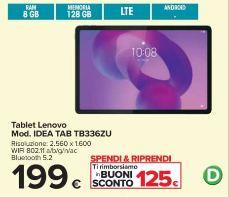Tablet Lenovo Mod. IDEA TAB TB336ZU