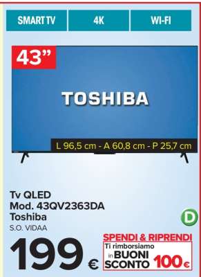 Tv QLED Mod. 43QV2363DA Toshiba