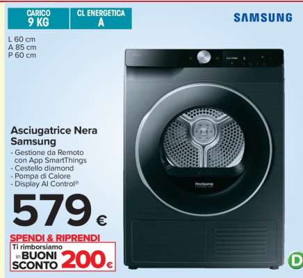 Asciugatrice Nera Samsung