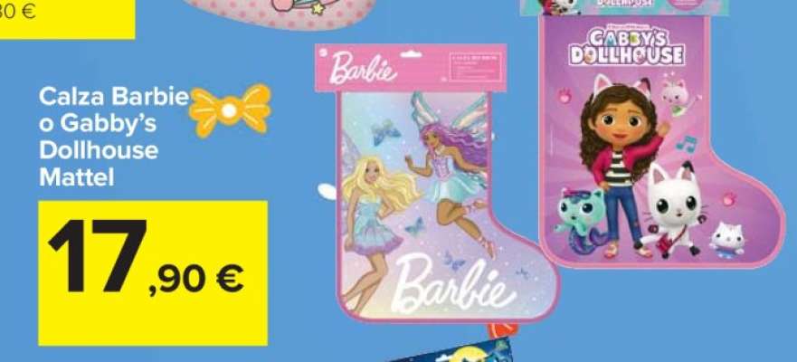 Calza Barbie o Gabby's Dollhouse Mattel