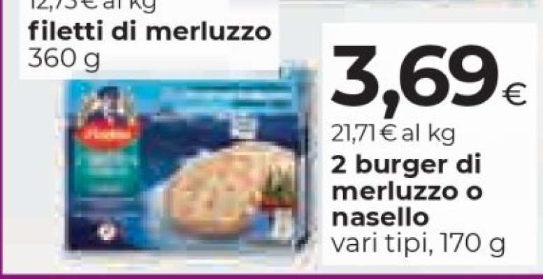 2 burger di merluzzo o nasello