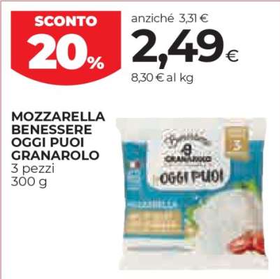 MOZZARELLA BENESSERE OGGI PUOI GRANAROLO