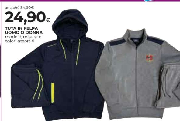 TUTA IN FELPA UOMO O DONNA