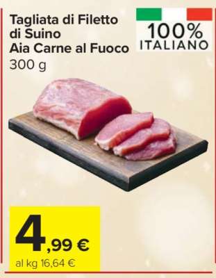 Tagliata di Filetto di Suino Aia Carne al Fuoco