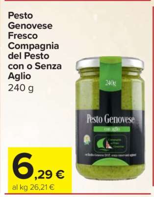 Pesto Genovese Fresco Compagnia del Pesto con o Senza Aglio
