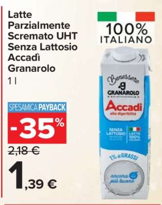 Latte Parzialmente Scremato UHT Senza Lattosio Accadì Granarolo