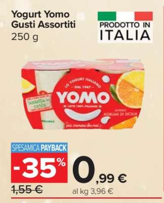 Yogurt YOMO gusti assortiti