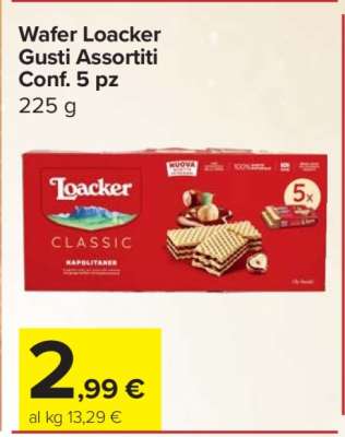 Wafer Loacker Gusti Assortiti Conf. 5 pz