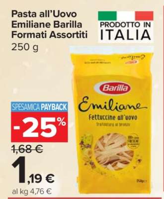 Pasta all’Uovo Emiliane Barilla Formati Assortiti