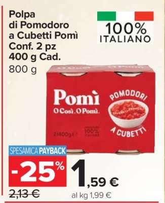Polpa di Pomodoro a Cubetti Pomì