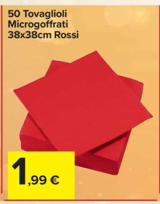 50 Tovaglioli Microgoffrati 38x38cm Rossi