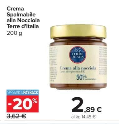 Crema Spalmabile alla Nocciola Terre d’Italia
