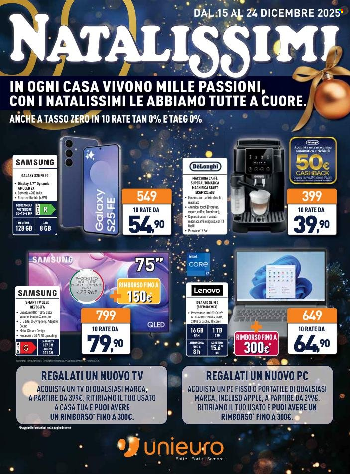 Volantino Unieuro - 15/12/2025 - 24/12/2025. Pagina 1