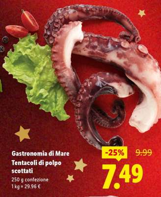 Gastronomia di Mare Tentacoli di polpo scottati
