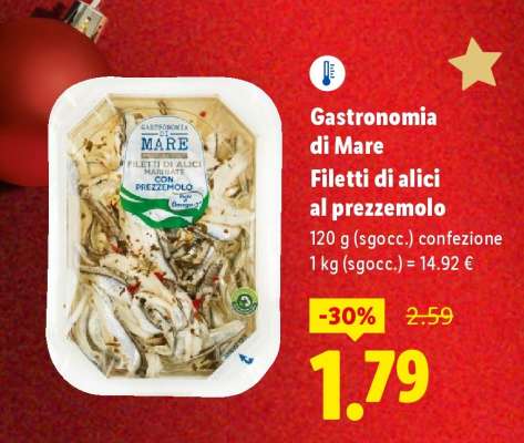 Gastronomia di Mare Filetti di alici al prezzemolo