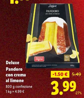 Deluxe Pandoro con crema al limone