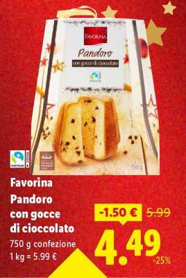 Favorina Pandoro con gocce di cioccolato