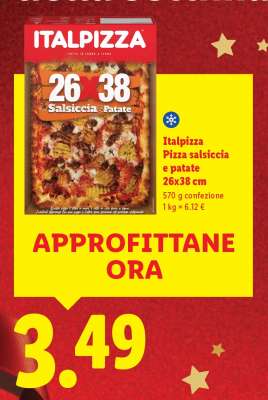 Italpizza Pizza salsiccia e patate 26x38 cm