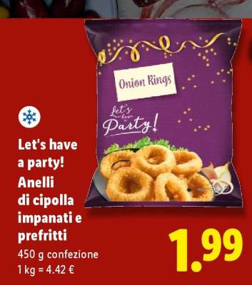 Let's have a party! Anelli di cipolla impanati e prefritti