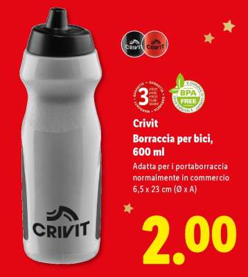 Crivit Borraccia per bici, 600 ml