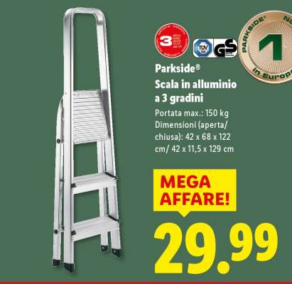 Parkside® Scala in alluminio a 3 gradini