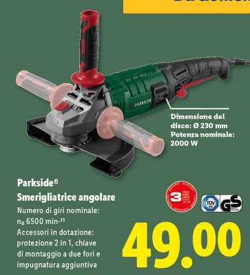 PARKSIDE Smerigliatrice angolare