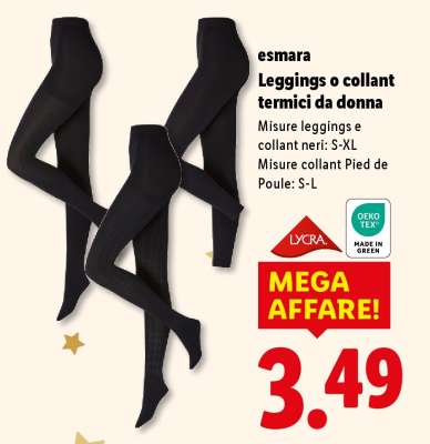 esMara Leggings o collant termici da donna