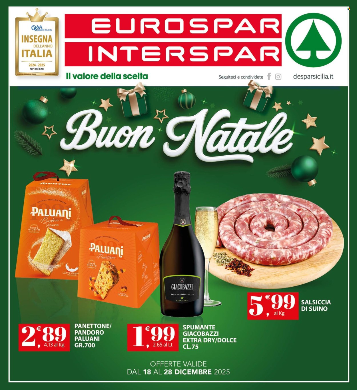 Volantino Eurospar - 18/12/2025 - 28/12/2025. Pagina 1