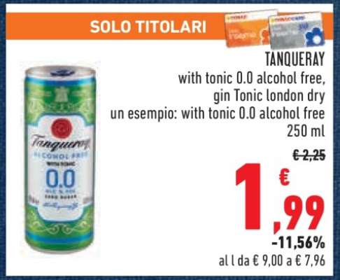 TANQUERAY with tonic 0.0 alcohol free
