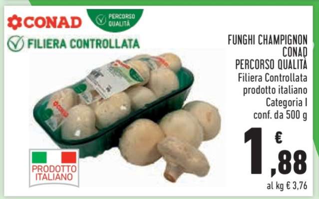 FUNGHI CHAMPIGNON CONAD PERCORSO QUALITÀ