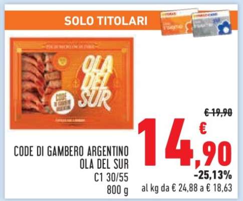 CODE DI GAMBERO ARGENTINO OLA DEL SUR