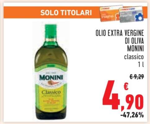 OLIO EXTRA VERGINE DI OLIVA MONINI classico