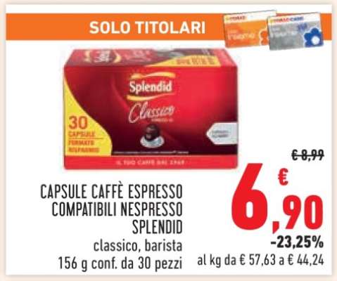 Splendid Capsule Caffè Espresso Compatibili Nespresso