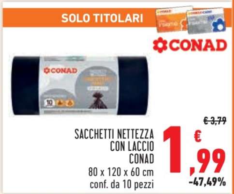 SACCHETTI NETTEZZA CON LACCIO CONAD
