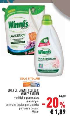 LINEA DETERGENTI ECOLOGICI WINNI'S NATUREL