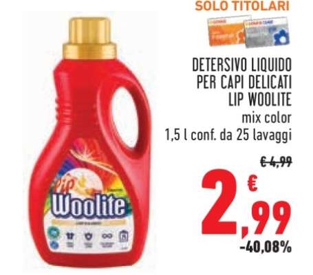 Detersivo Liquido per Capi Delicati Lip Woolite