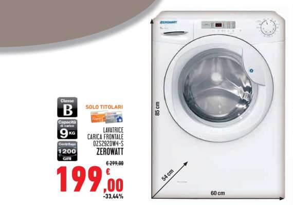 LAVATRICE CARICA FRONTALE OZ5Z920W4-S ZEROWATT